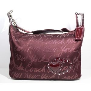 Coach Limited Edition Signature Script Hobo Bag